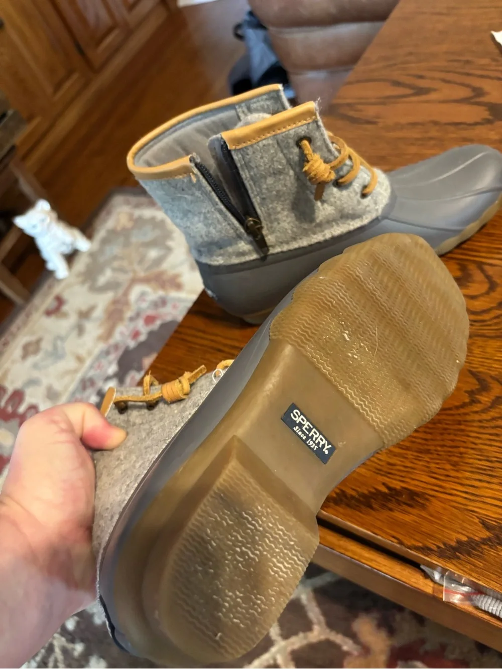 Sperry Gray & Tan Women's Waterproof Duck Boots